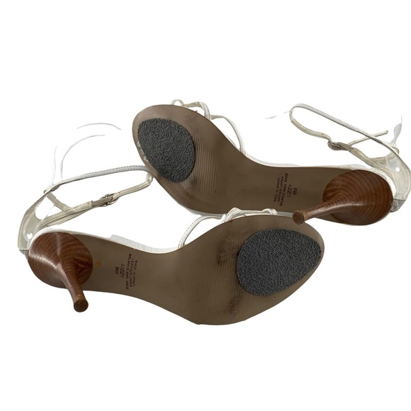 Carlos Santana White Leather Ankle Strap Lizzy Heels Size 8 - Picture 6 of 6